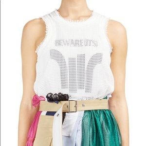 SACAI Beware Mesh Reworked Cropped Tank